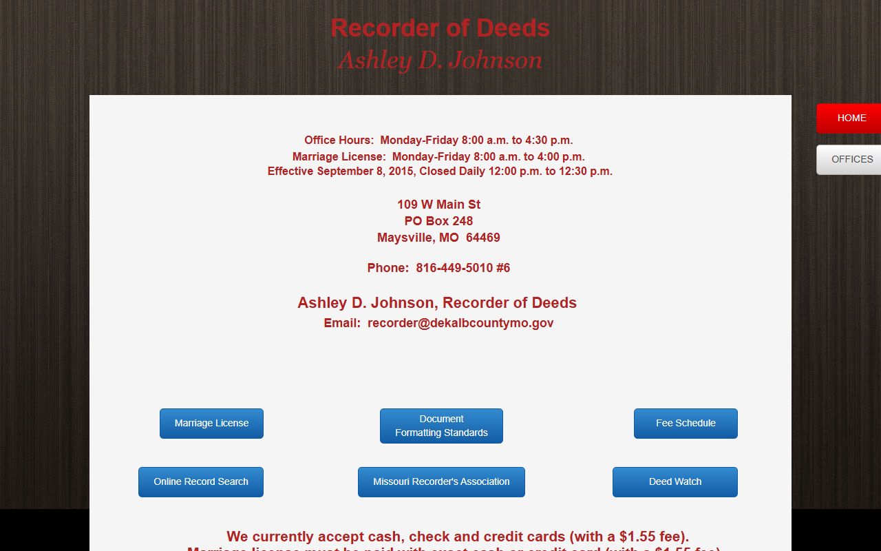 DeKalb County court records Recorder of Deeds page