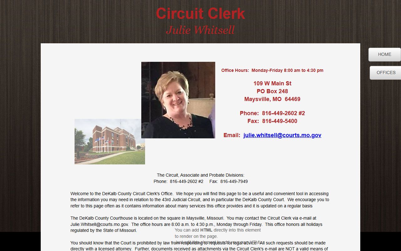 DeKalb County court records Circuit Clerk page