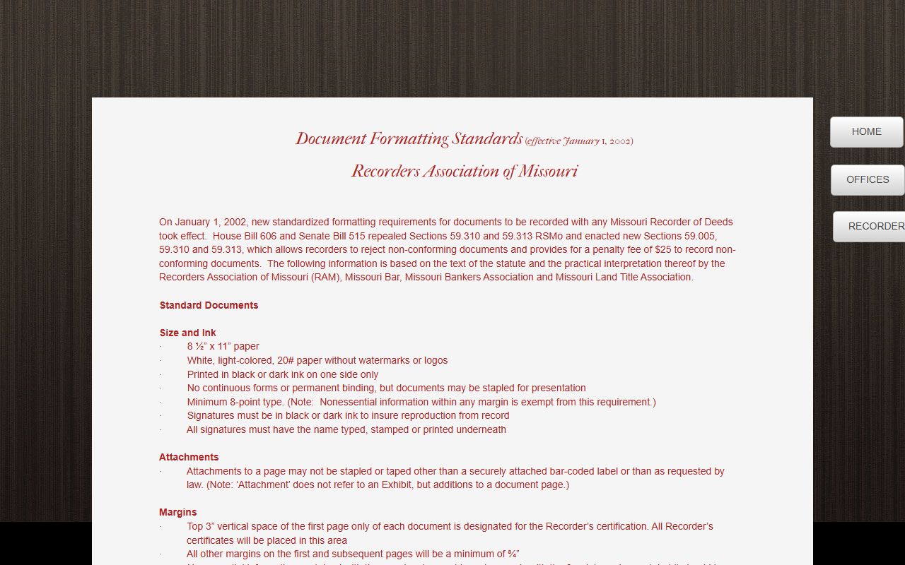 DeKalb County marriage records Recorder document formatting standards