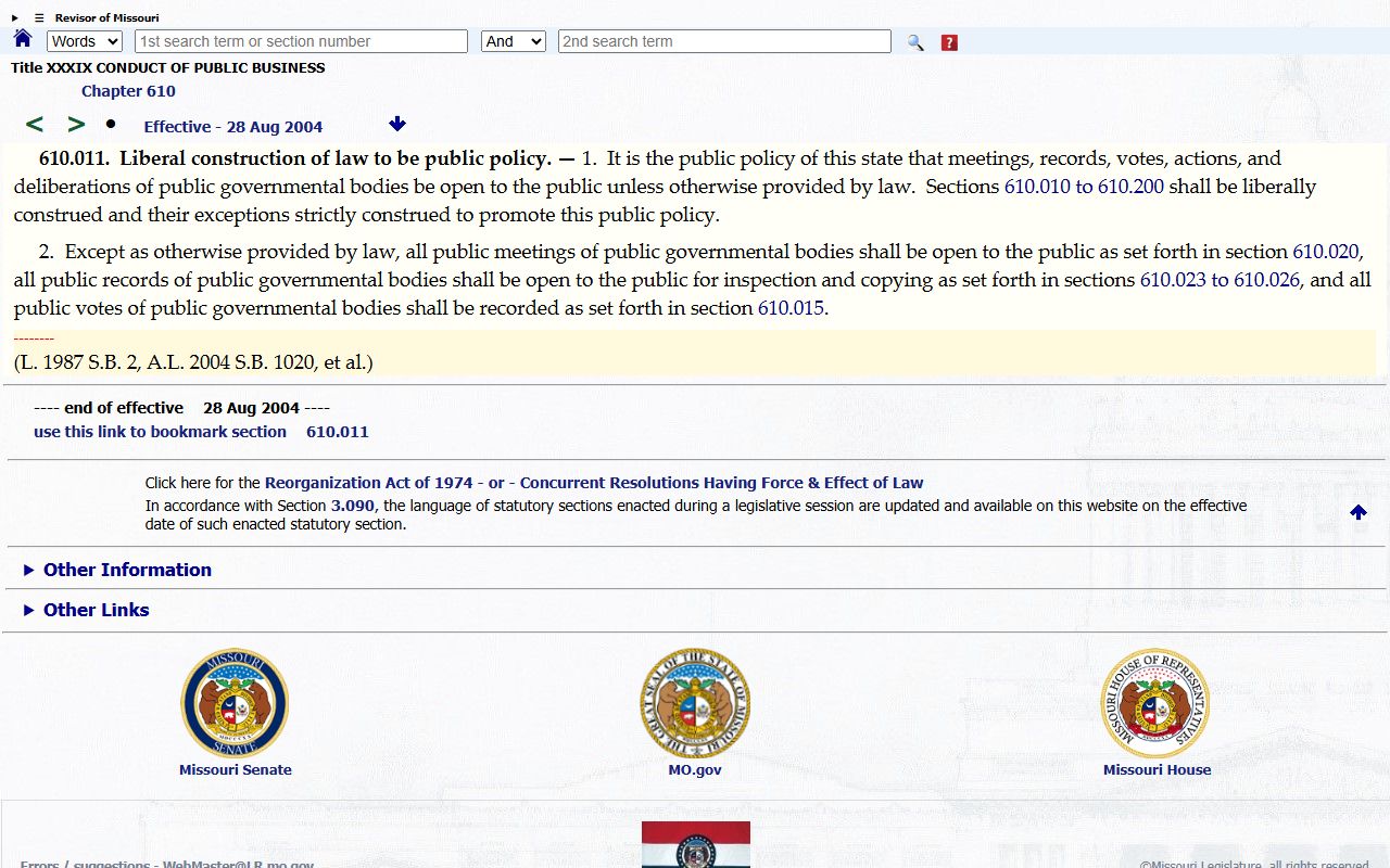 DeKalb County marriage and divorce records Missouri Sunshine Law policy